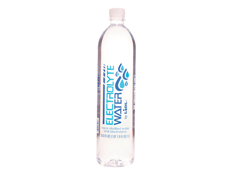 Bottle of vapor distilled electrolyte water, 1 liter.