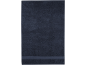 Dark blue bath towel with a decorative border.