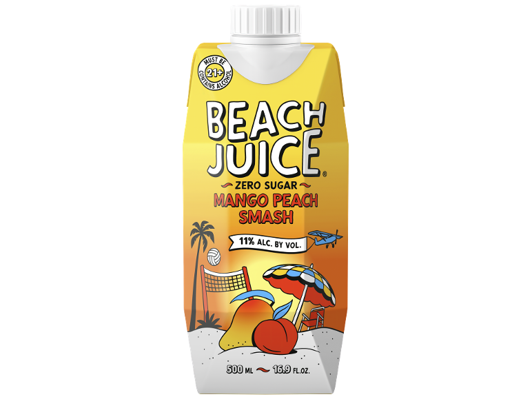 Mango peach smash alcoholic drink, 11% ABV, 500 ml.