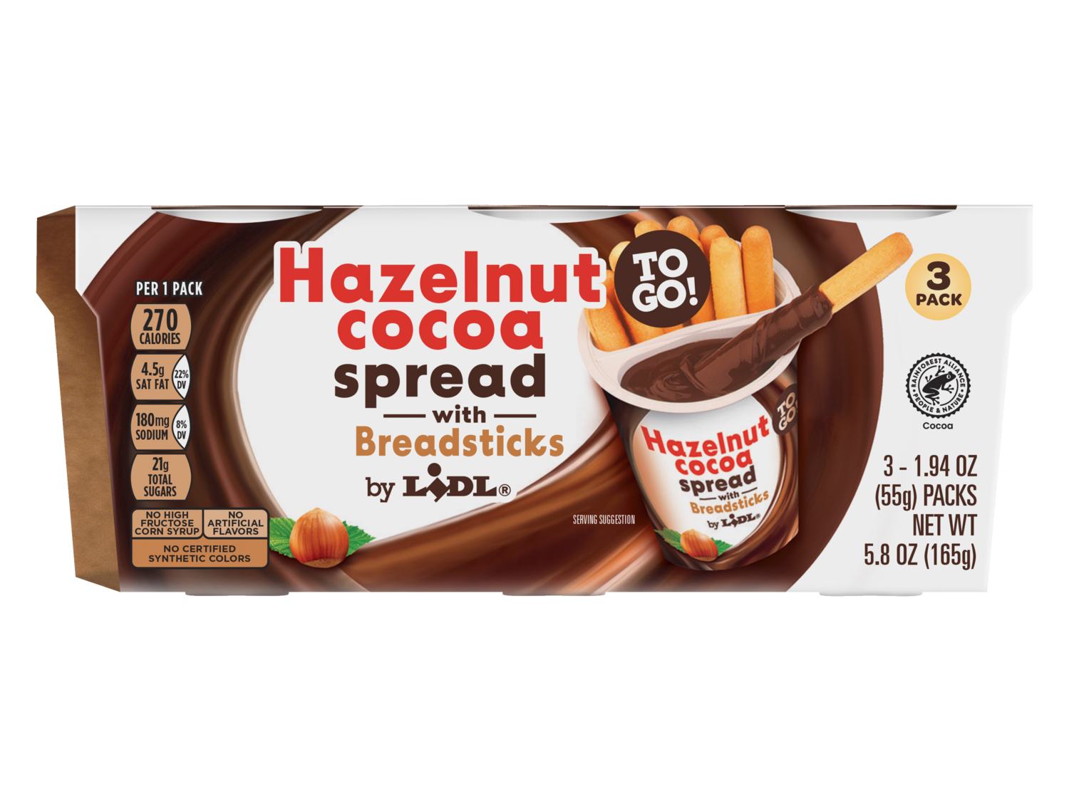 ココナッツ hazelnut cocoa spread with breadsticks | Lidl