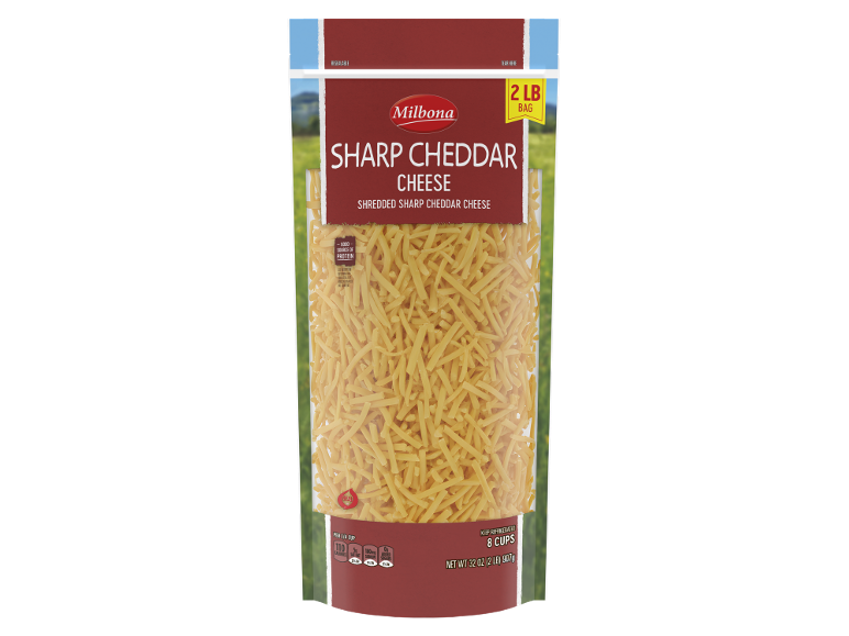 Milbona shredded sharp cheddar cheese, family size | Lidl