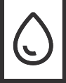 Water drop icon, indicating moisture or liquid.