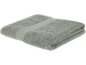 Folded grey terry bath towel.