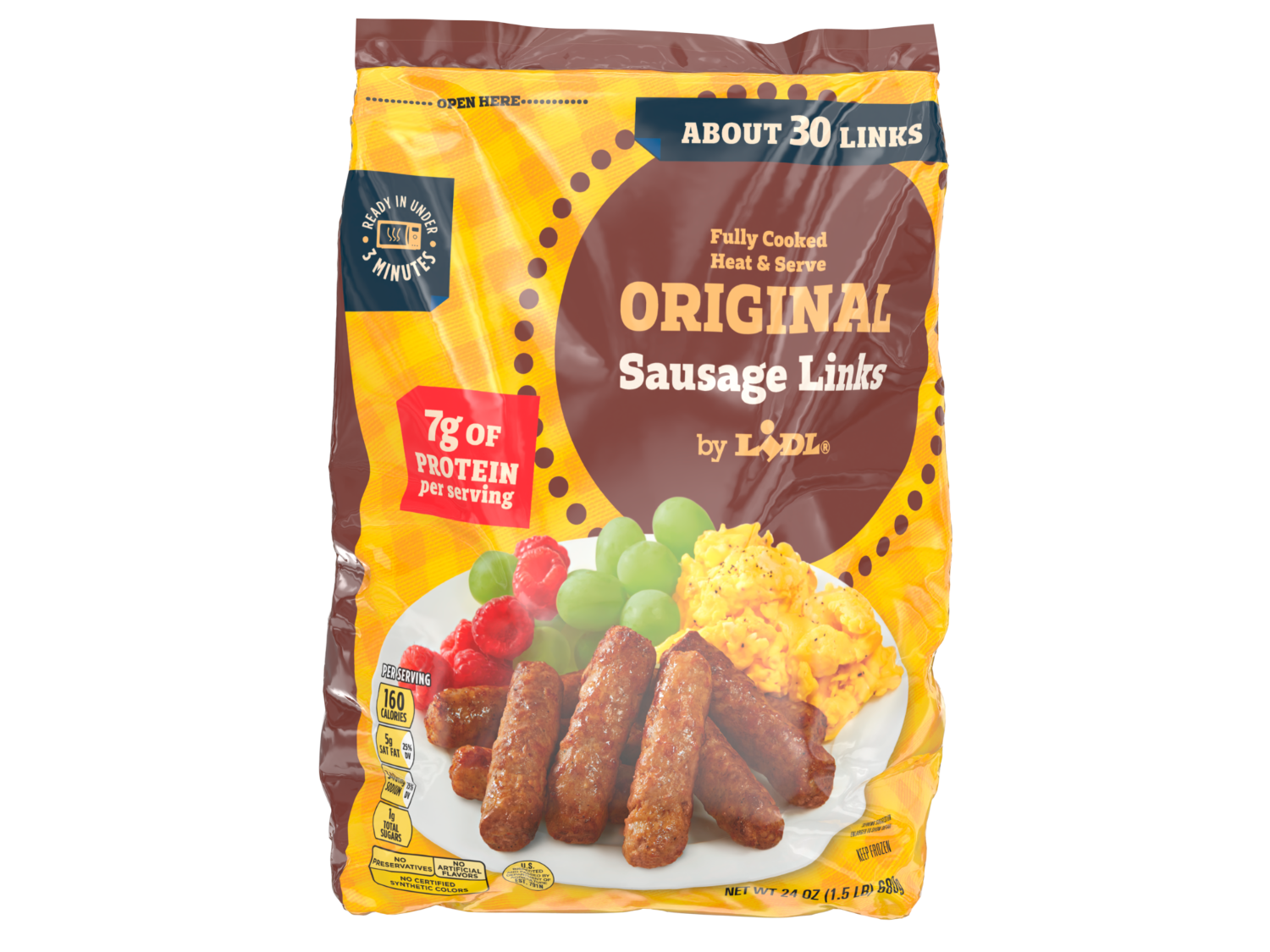 frozen sausage links, original | Lidl