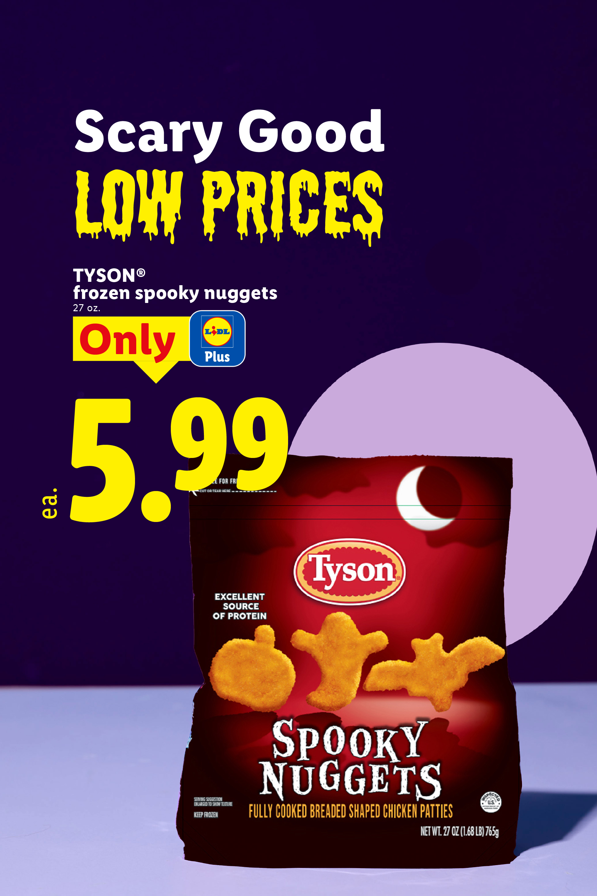 Halloween-themed chicken nuggets with a spooky low price of $5.99.