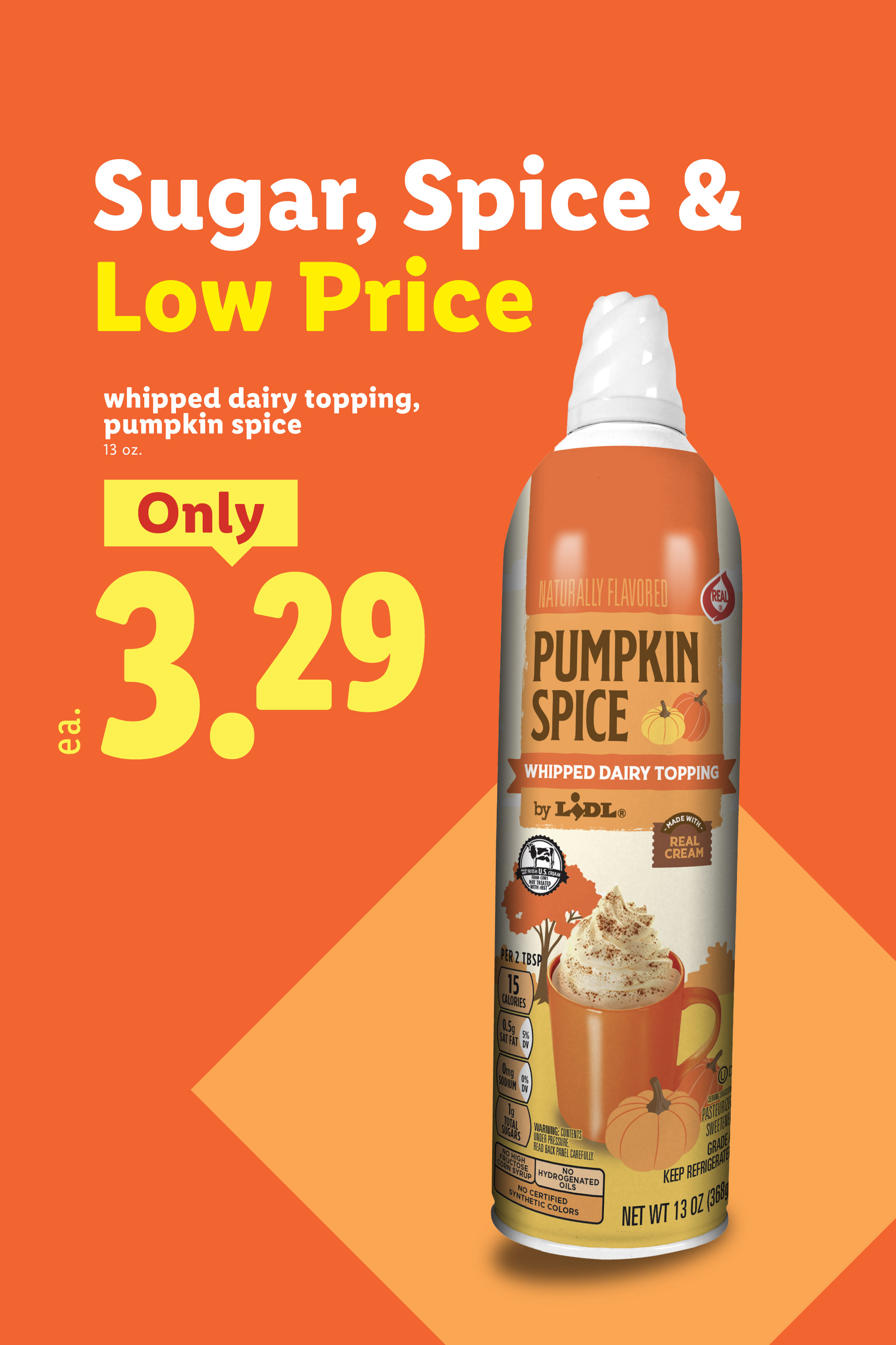Pumpkin spice whipped dairy topping for 3.29.