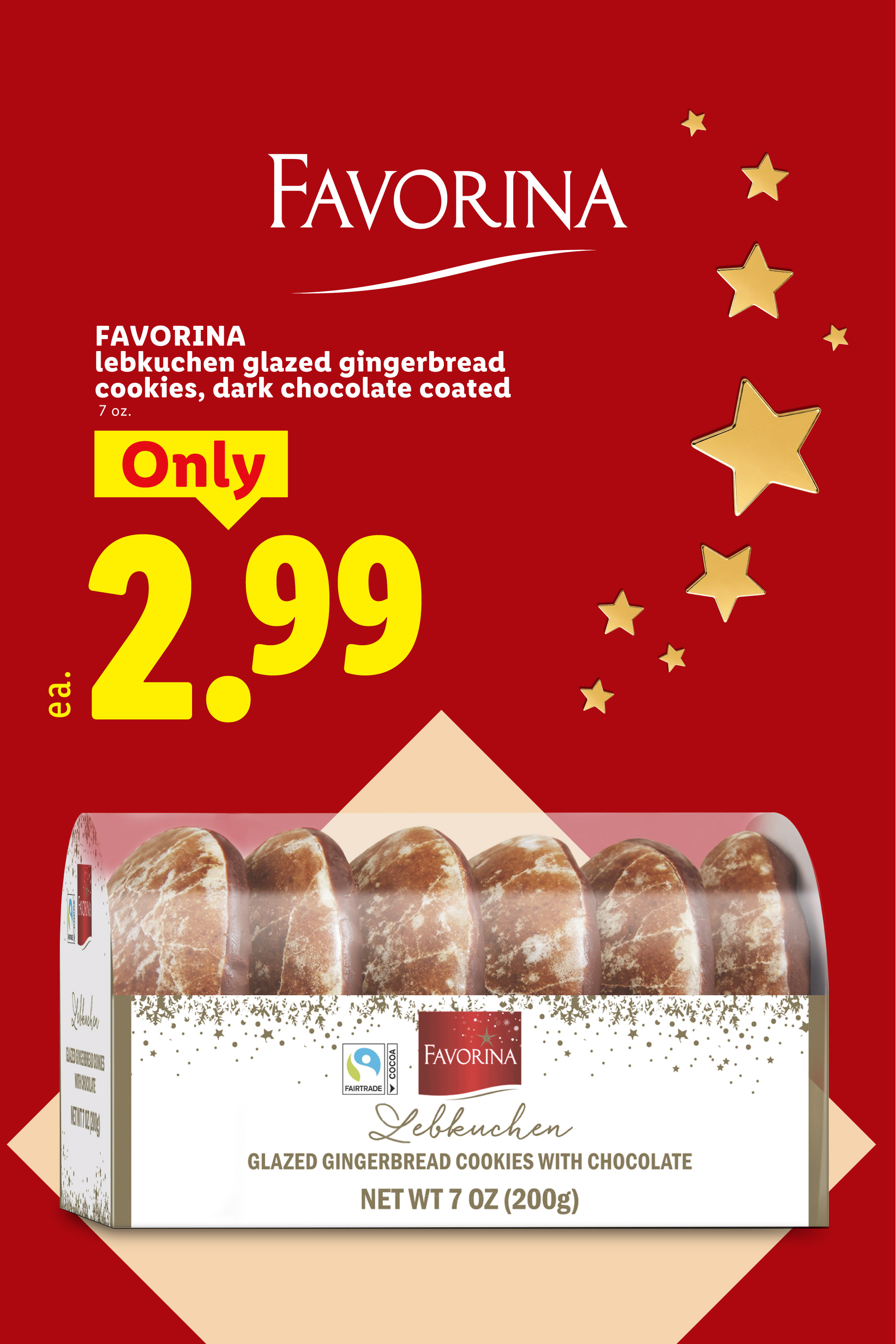 Glazed gingerbread cookies with dark chocolate coating for 2.99