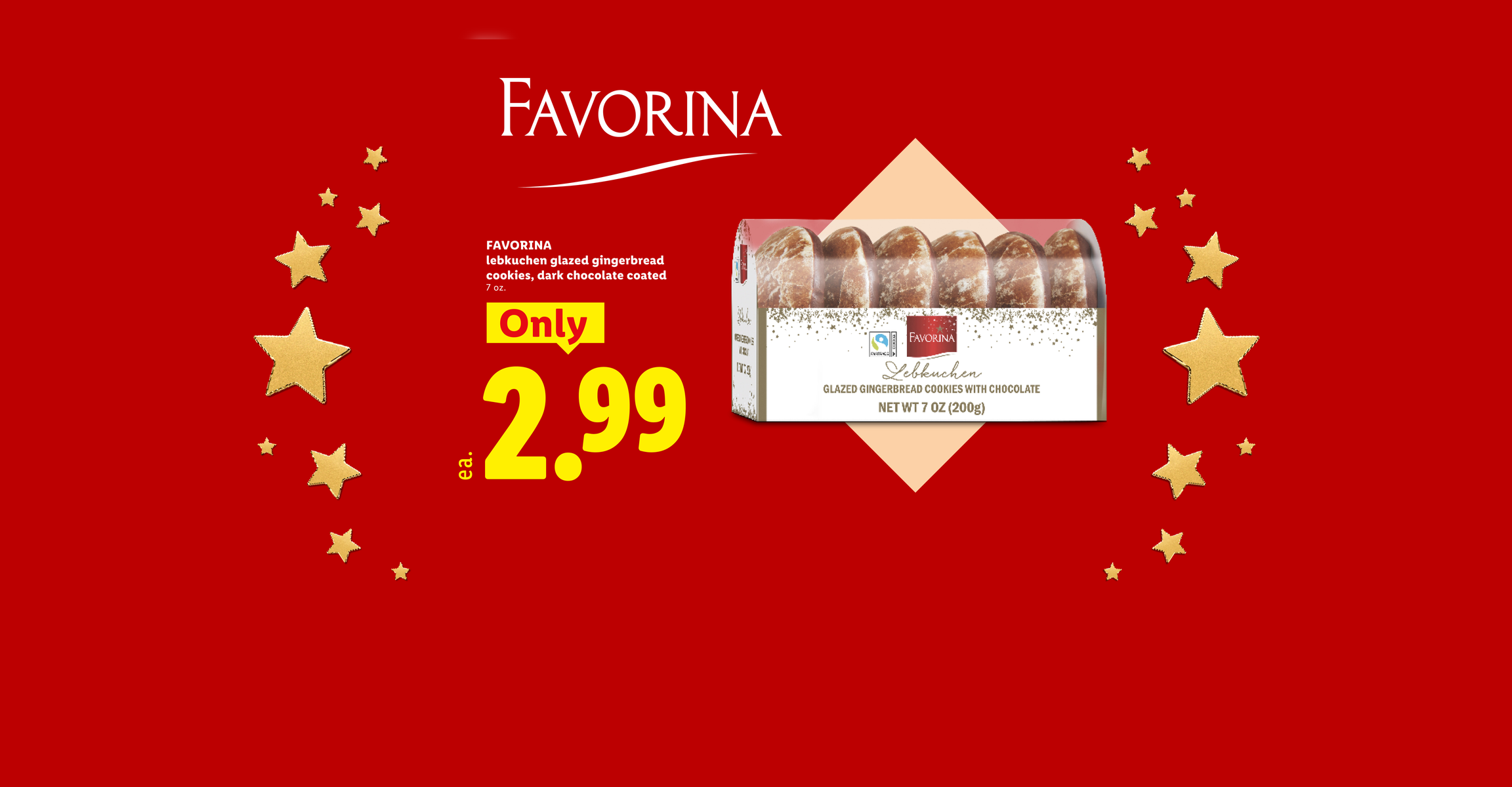 Glazed gingerbread cookies with chocolate for $2.99