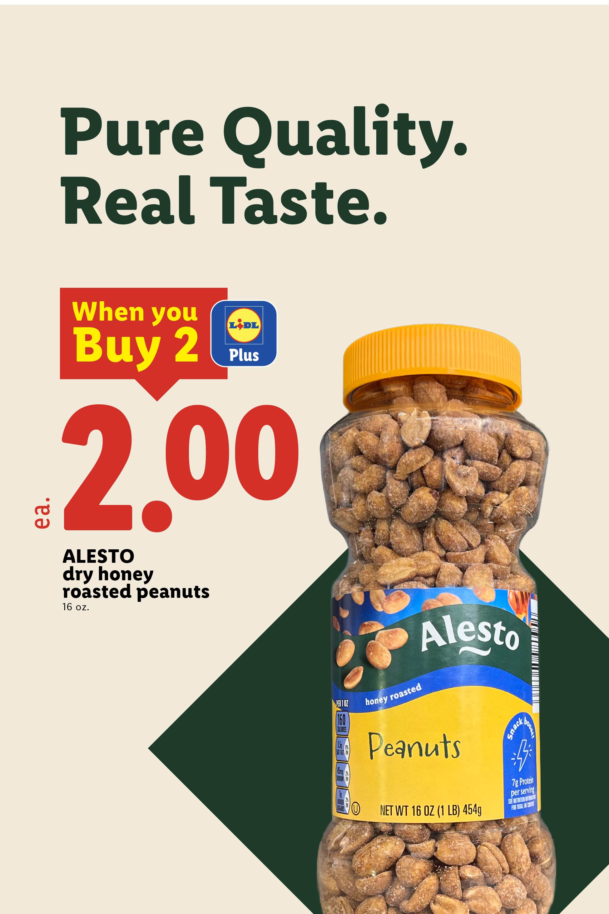 A jar of honey roasted peanuts on sale for $2.00 each when you buy 2.