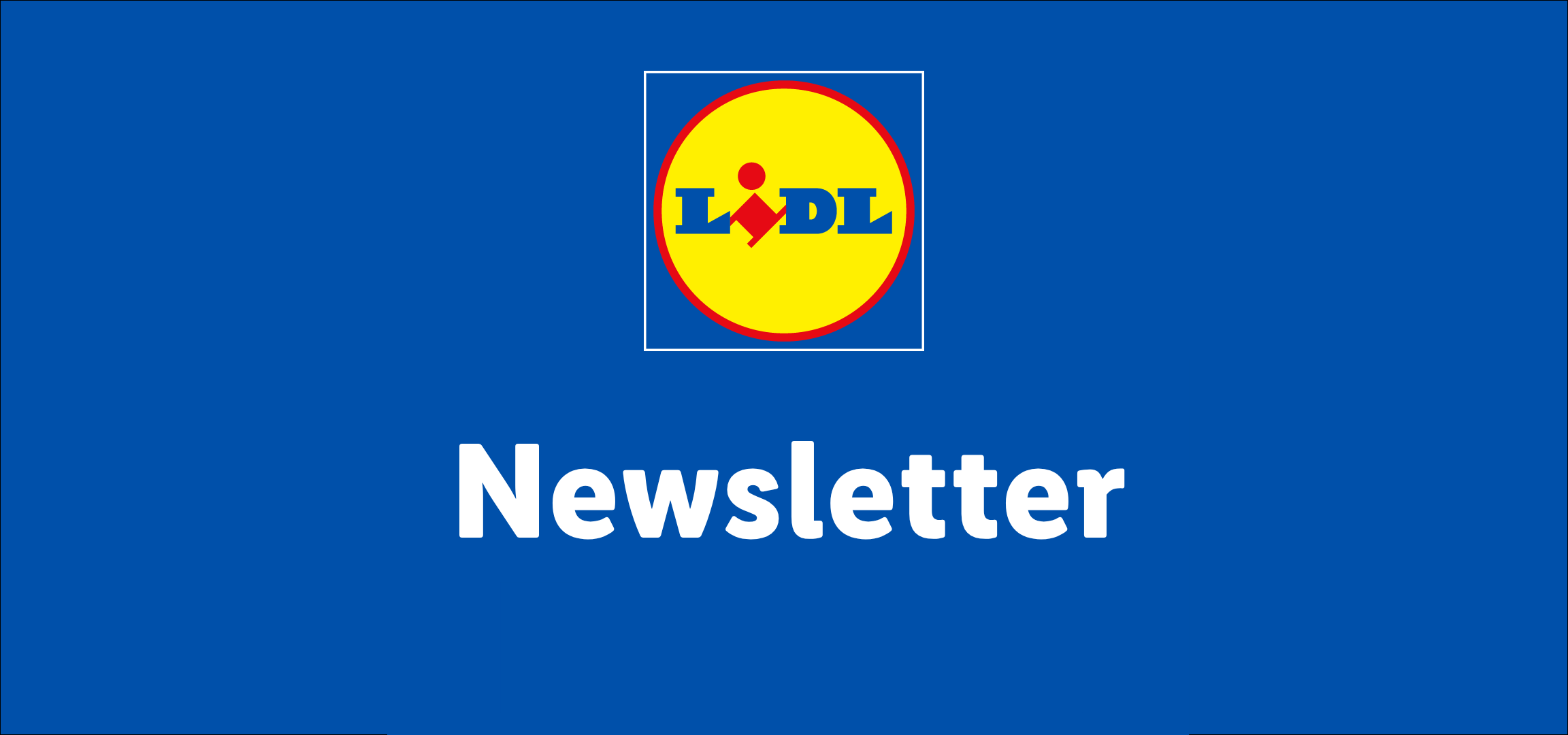 Lidl logo and the word 'Newsletter' in white text on a blue background.